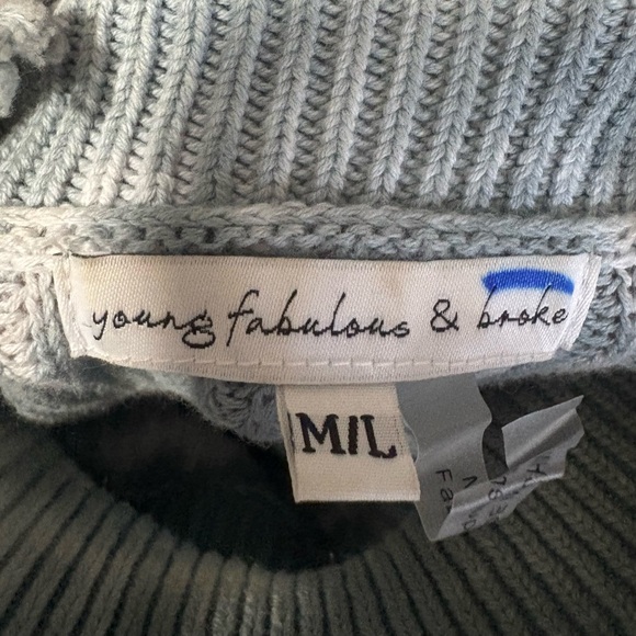 YOUNG FABULOUS AND BROKE Cameron Tie-Dye Distressed Rib-Knit Turtleneck Sweater - Picture 9 of 10